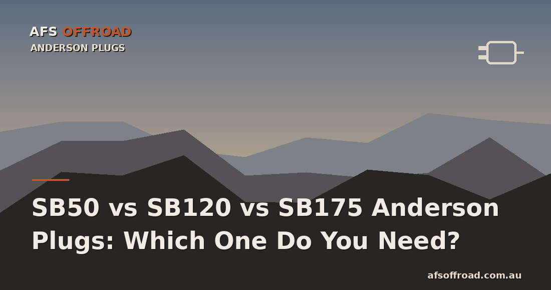 AFS Offroad guide cover — SB50 vs SB120 vs SB175 Anderson plugs for 4WD and caravan 12V setups