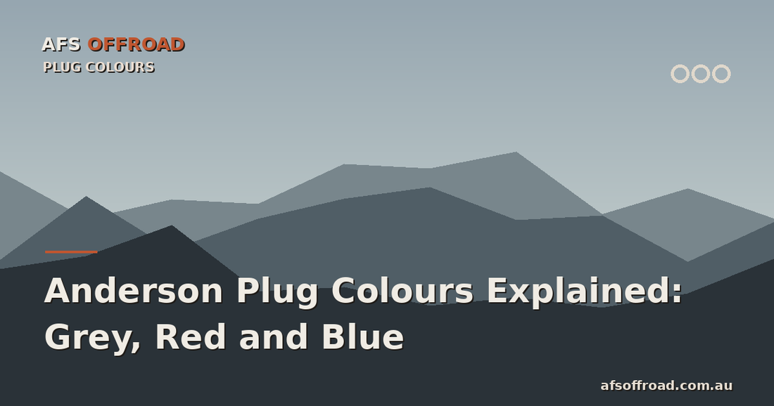 AFS Offroad guide cover — grey, red and blue SB50 Anderson plug colours explained
