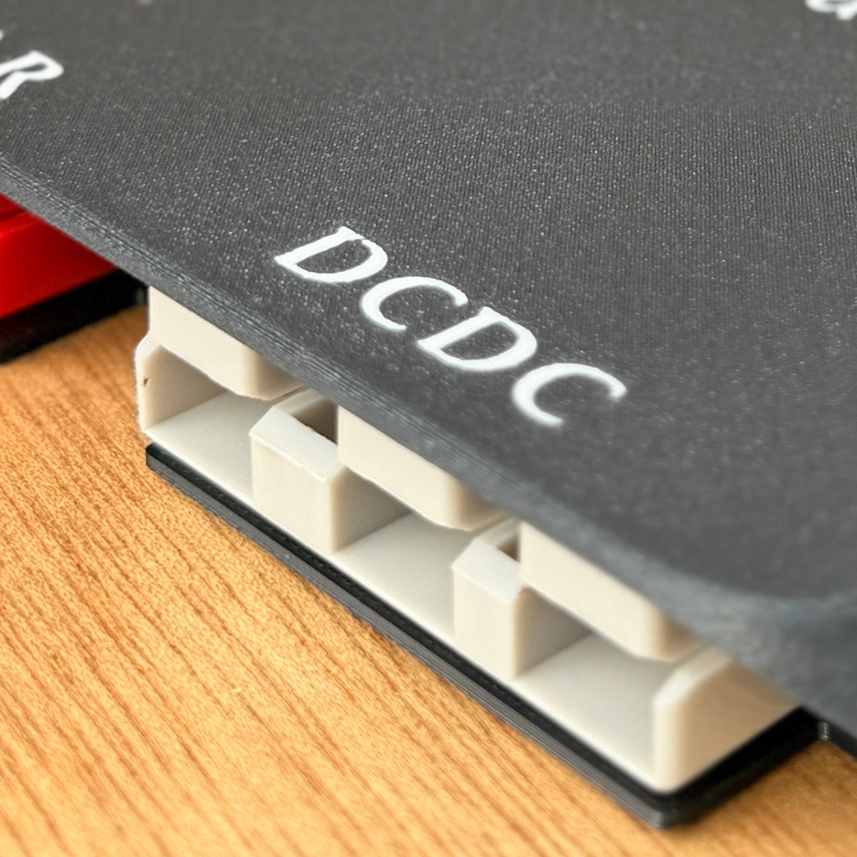 3 Pole Anderson-style surface mount label and plug layout example