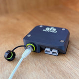 Starlink RJ45 surface mount with twin Anderson plug sockets and network cable connected